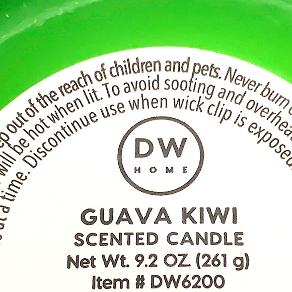 DW HOME CANDLE GUAVA KIWI RICHLY SCENTED 9.2 oz NEW 1 WICK - Picture 3 of 3